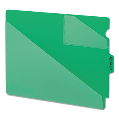 SMEAD MANUFACTURING CO. End Tab Poly Out Guides, Two-Pocket Style, 1/3-Cut End Tab, Out, 8.5 x 11, Green, 50/Box - OrdermeInc