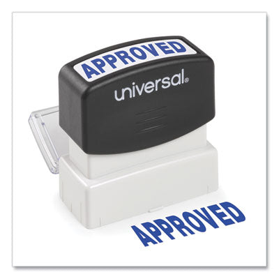 Universal® Message Stamp, APPROVED, Pre-Inked One-Color, Blue - OrdermeInc
