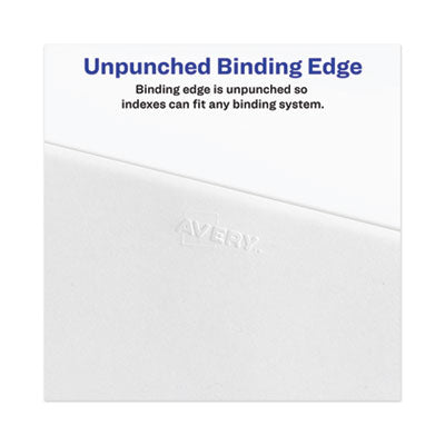 Avery-Style Preprinted Legal Bottom Tab Divider, 26-Tab, Exhibit A, 11 x 8.5, White, 25/PK