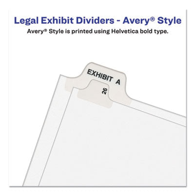 Avery-Style Preprinted Legal Bottom Tab Divider, 26-Tab, Exhibit J, 11 x 8.5, White, 25/PK OrdermeInc OrdermeInc