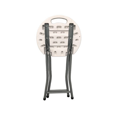 Rough n Ready Folding Stool, Backless, Supports Up to 300 lb, 18" Seat Height, White Seat, Charcoal Base, 4/Carton OrdermeInc OrdermeInc