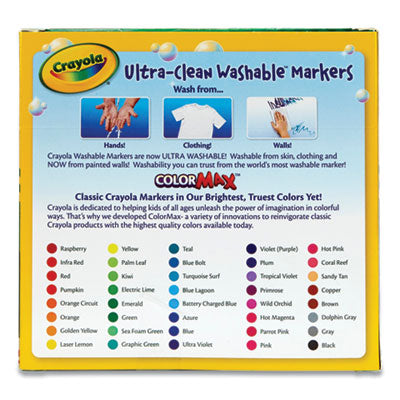 BINNEY & SMITH / CRAYOLA Ultra-Clean Washable Markers, Broad Bullet Tip, Assorted Colors, 40/Set - OrdermeInc