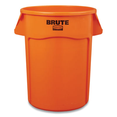 RUBBERMAID COMMERCIAL PROD. Brute Round Container, 32 gal, Resin, Orange - OrdermeInc