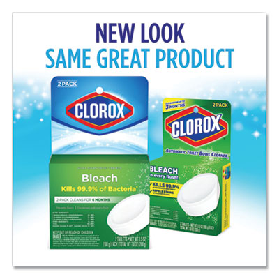 Clorox® Automatic Toilet Bowl Cleaner, 3.5 oz Tablet, 2/Pack - OrdermeInc