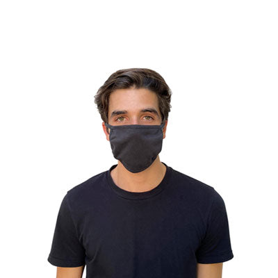 Cotton Face Mask with Antimicrobial Finish, Black, 10/Pack OrdermeInc OrdermeInc
