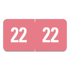 Smead™ Yearly End Tab File Folder Labels, 22, 0.5 x 1, Pink, 25/Sheet, 10/Sheets per Resealable Pegboard Display Pack, 250/Pack - OrdermeInc