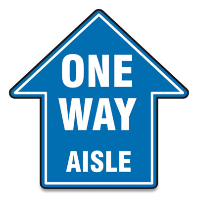 Slip-Gard Social Distance Floor Signs, 12 x 12, "One Way Aisle", Blue, 25/Pack OrdermeInc OrdermeInc