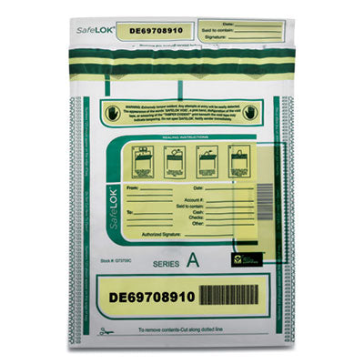 CONTROLTEK Deposit Bag, Plastic, 9 x 12, Clear, 100/Pack - OrdermeInc