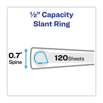 AVERY PRODUCTS CORPORATION Heavy-Duty Non Stick View Binder with DuraHinge and Slant Rings, 3 Rings, 0.5" Capacity, 11 x 8.5, White, 4/Pack