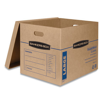 Bankers Box® SmoothMove Classic Moving/Storage Boxes, Half Slotted Container (HSC), Large, 17" x 21" x 17", Brown/Blue, 5/Carton OrdermeInc OrdermeInc