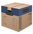 SmoothMove Prime Moving/Storage Boxes, Hinged Lid, Regular Slotted Container, Medium, 18" x 18" x 16", Brown/Blue, 8/Carton OrdermeInc OrdermeInc