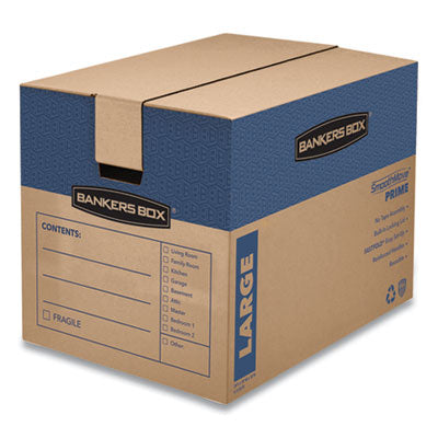 SmoothMove Prime Moving/Storage Boxes, Hinged Lid, Regular Slotted Container (RSC), 18" x 24" x 18", Brown/Blue, 6/Carton OrdermeInc OrdermeInc