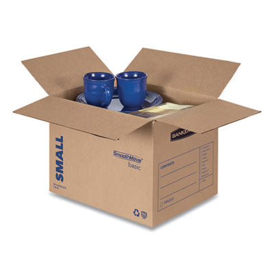 SmoothMove Basic Moving Boxes, Regular Slotted Container (RSC), Small, 12" x 16" x 12", Brown/Blue, 25/Bundle OrdermeInc OrdermeInc