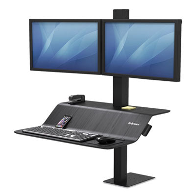 Lotus VE Sit-Stand Workstation - Dual, 29" x 28.5" x 42.5", Black OrdermeInc OrdermeInc
