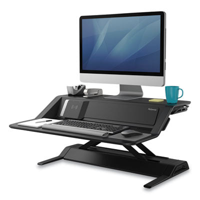 Lotus DX Sit-Stand Workstation, 32.75" x 24.25" x 5.5" to 22.5", Black OrdermeInc OrdermeInc