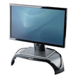 Fellowes® Smart Suites Corner Monitor Riser, For 21" Monitors, 18.5" x 12.5" x 3.88" to 5.13", Black/Clear Frost, Supports 40 lbs OrdermeInc OrdermeInc