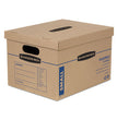 FELLOWES MFG. CO. SmoothMove Classic Moving/Storage Boxes, Half Slotted Container (HSC), Small, 12" x 15" x 10", Brown/Blue, 20/Carton - OrdermeInc