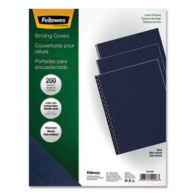 Fellowes® Expressions Linen Texture Presentation Covers for Binding Systems, Navy, 11 x 8.5, Unpunched, 200/Pack OrdermeInc OrdermeInc
