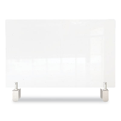 Clear Partition Extender with Attached Clamp, 42 x 3.88 x 18, Thermoplastic Sheeting OrdermeInc OrdermeInc