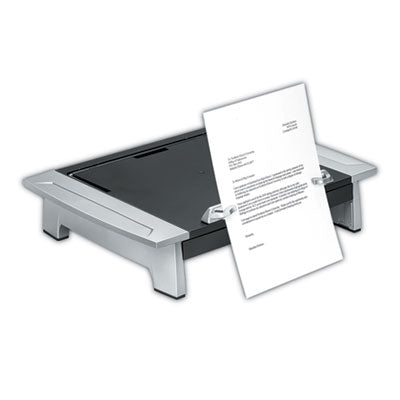 Office Suites Monitor Riser Plus, 19.88" x 14.06" x 4" to 6.5", Black/Silver, Supports 80 lbs OrdermeInc OrdermeInc