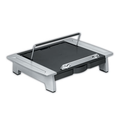 Office Suites Monitor Riser Plus, 19.88" x 14.06" x 4" to 6.5", Black/Silver, Supports 80 lbs OrdermeInc OrdermeInc