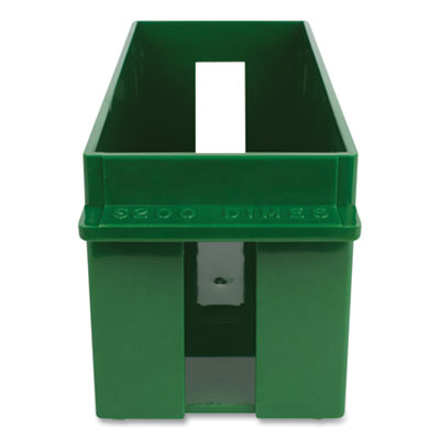 Extra-Capacity Coin Tray, Dimes, 1 Compartment, Denomination and Capacity Etched On Side, 10.5 x 4.75 x 5, Plastic, Green OrdermeInc OrdermeInc