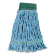 Looped-End Wet Mop Head, Cotton/Rayon/Polyester Blend, Medium, 5" Headband, Blue OrdermeInc OrdermeInc