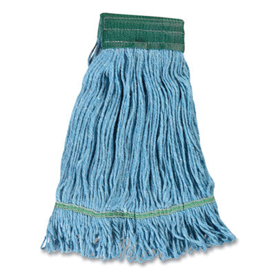 Looped-End Wet Mop Head, Cotton/Rayon/Polyester Blend, Medium, 5" Headband, Blue OrdermeInc OrdermeInc