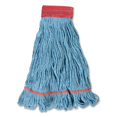 Looped-End Wet Mop Head, Cotton/Rayon/Polyester Blend, Large, 5" Headband, Blue OrdermeInc OrdermeInc
