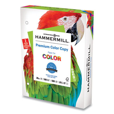 Premium Color Copy Print Paper, 100 Bright, 3-Hole, 28 lb Bond Weight, 8.5 x 11, Photo White, 500 Sheets/Ream, 8 Reams/Carton - OrdermeInc