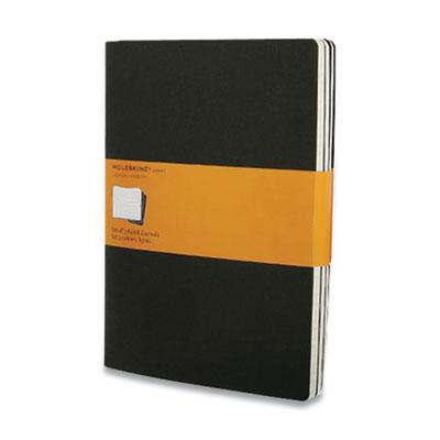 Cahier Journal, 1-Subject, Narrow Rule, Black Cover, 10 x 7.5 Sheets, 3/Pack OrdermeInc OrdermeInc