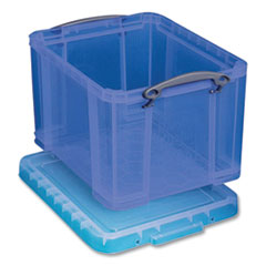 Really Useful Box® Snap-Lid Storage Bin, 8.45 gal, 14" x 18" x 12.25", Transparent Blue OrdermeInc OrdermeInc