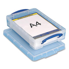 Snap-Lid Storage Bin, 1.05 gal, 10.25" x 14.5" x 3.37", Clear/Blue OrdermeInc OrdermeInc