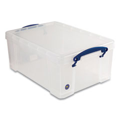 Snap-Lid Storage Bin, 2.37 gal, 10.25" x 14.5" x 6.25", Clear/Blue, 4/Pack OrdermeInc OrdermeInc