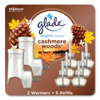 Plugin Scented Oil, Cashmere Woods, 0.67 oz, 2 Warmers and 6 Refills/Pack OrdermeInc OrdermeInc