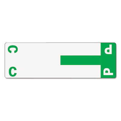 Smead™ AlphaZ Color-Coded First Letter Combo Alpha Labels, C/P, 1.16 x 3.63, Dark Green/White, 5/Sheet, 20 Sheets/Pack - OrdermeInc