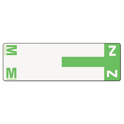 Smead™ AlphaZ Color-Coded First Letter Combo Alpha Labels, M/Z, 1.16 x 3.63, Light Green/White, 5/Sheet, 20 Sheets/Pack - OrdermeInc