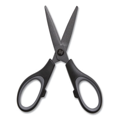 Non-Stick Titanium-Coated Scissors, 5" Long, 2.36" Cut Length, Gun-Metal Gray Blades, Black/Gray Straight Handle OrdermeInc OrdermeInc