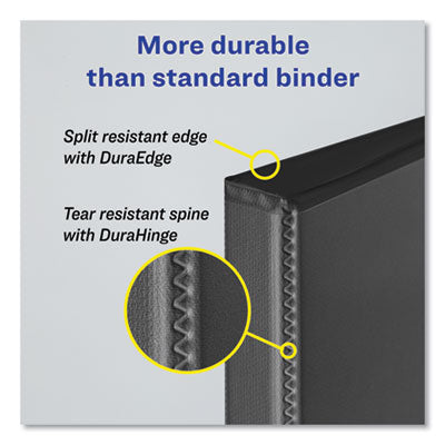 Durable Non-View Binder with DuraHinge and EZD Rings, 3 Rings, 2" Capacity, 11 x 8.5, Black, (8502) OrdermeInc OrdermeInc