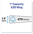 Durable Non-View Binder with DuraHinge and EZD Rings, 3 Rings, 1" Capacity, 11 x 8.5, Black, (8302)