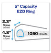 Durable Non-View Binder with DuraHinge and EZD Rings, 3 Rings, 5" Capacity, 11 x 8.5, Black, (8901) OrdermeInc OrdermeInc