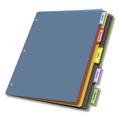 Cardinal® Poly Index Dividers, 5-Tab, 11 x 8.5, Assorted, 4 Sets - OrdermeInc