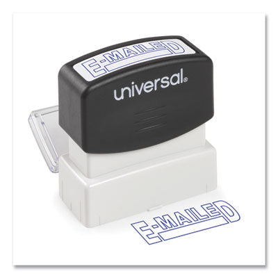 Universal® Message Stamp, E-MAILED, Pre-Inked One-Color, Blue - OrdermeInc