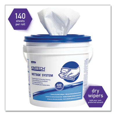 WypAll® Power Clean Wipers for Disinfectants, Sanitizers,Solvents WetTask Customizable Wet Wipe System, 140/Roll, 6 Rolls/1 Bucket/CT - OrdermeInc