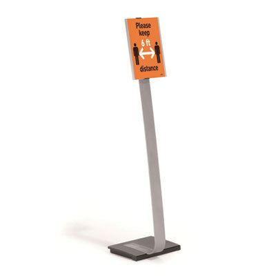 Info Sign Duo Floor Stand, Letter-Size Inserts, 15 x 46.5, Clear OrdermeInc OrdermeInc