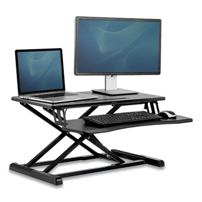 Corsivo Sit-Stand Workstation, 31.5" x 24.25" x 16", Black OrdermeInc OrdermeInc