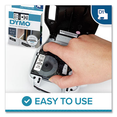 DYMO D1 High-Performance Polyester Removable Label Tape, 0.5" x 23 ft, Black on White