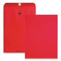 QUALITY PARK PRODUCTS Clasp Envelope, 28 lb Bond Weight Paper, #90, Square Flap, Clasp/Gummed Closure, 9 x 12, Red, 10/Pack - OrdermeInc