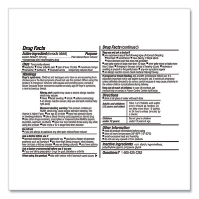 FIRST AID ONLY, INC. SmartCompliance Aspirin Refill, 2/Packet, 10 Packets/Box - OrdermeInc