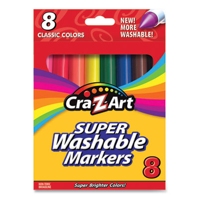 Super Washable Markers, Broad Bullet Tip, Assorted Colors, 8/Set OrdermeInc OrdermeInc